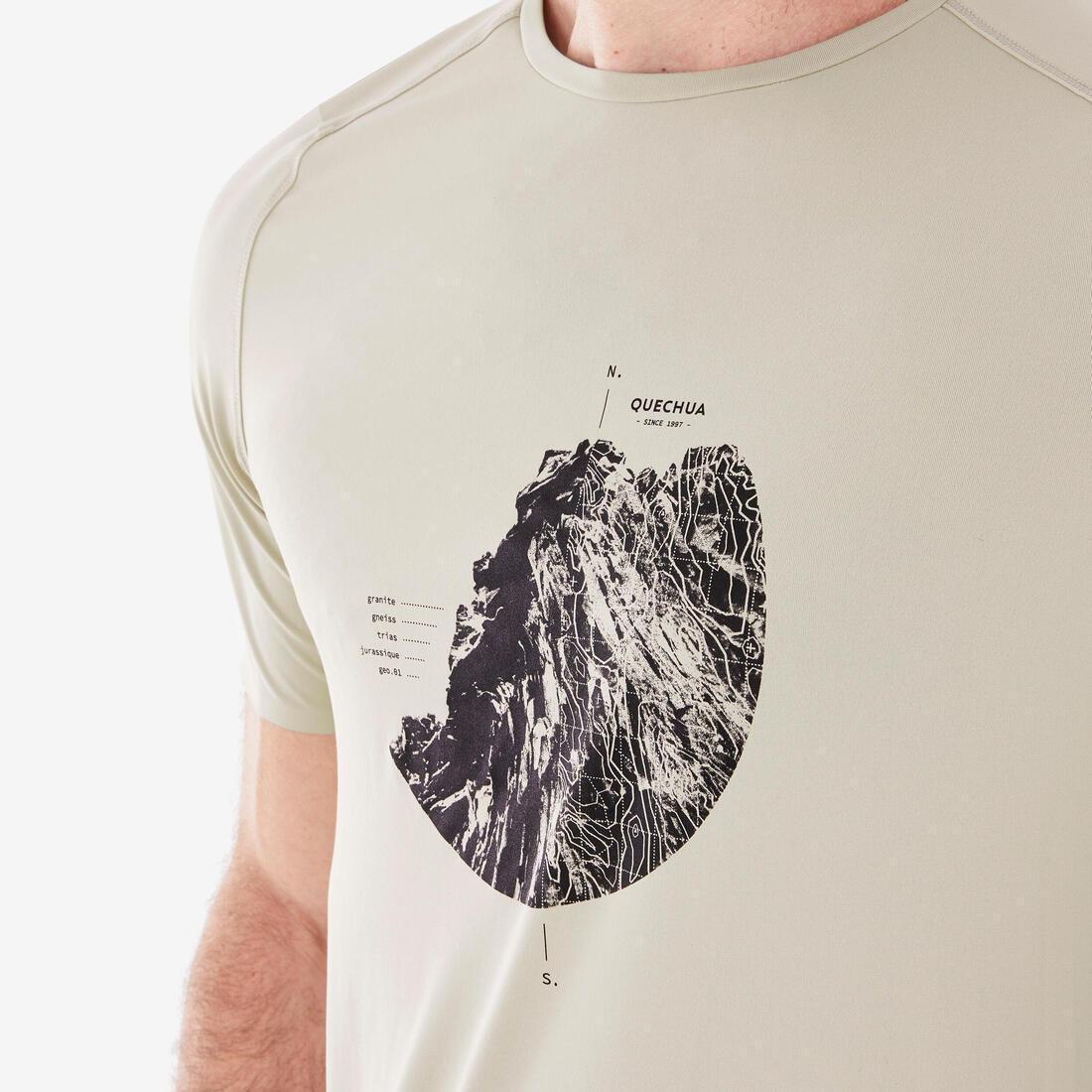 LUNAR BEIGE Men's MH500 short-sleeved hiking t-shirt, , large image number 2