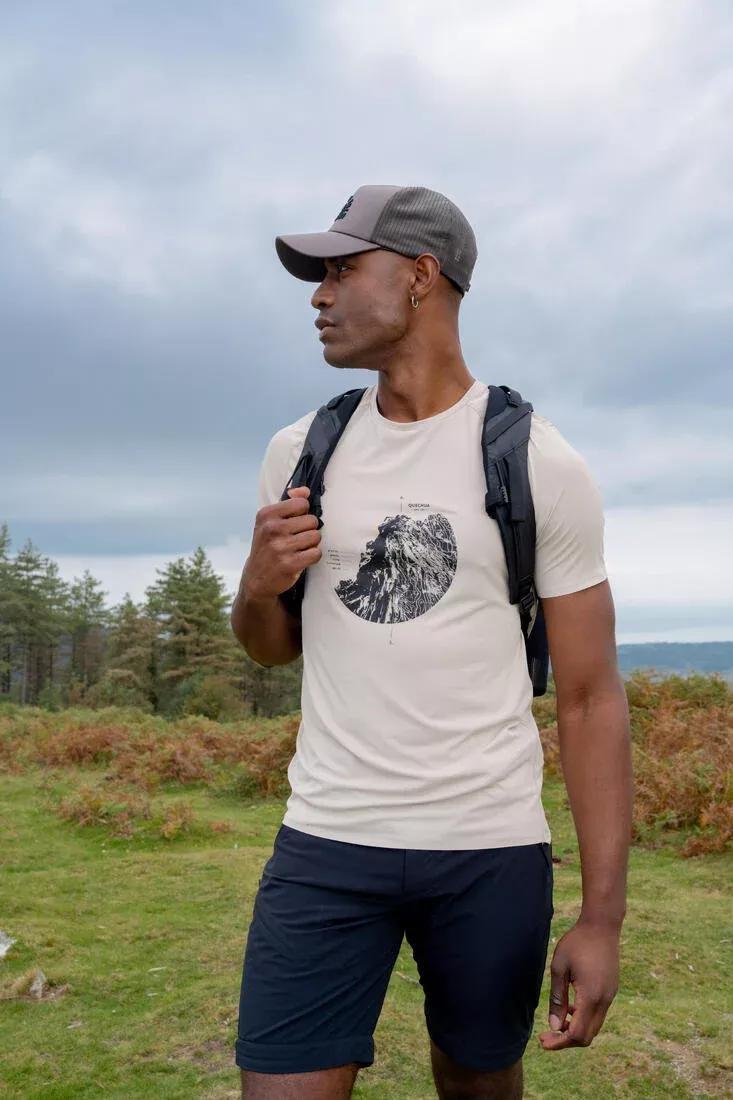 BEIGE Men's MH500 short-sleeved hiking t-shirt, No Color, large image number 3