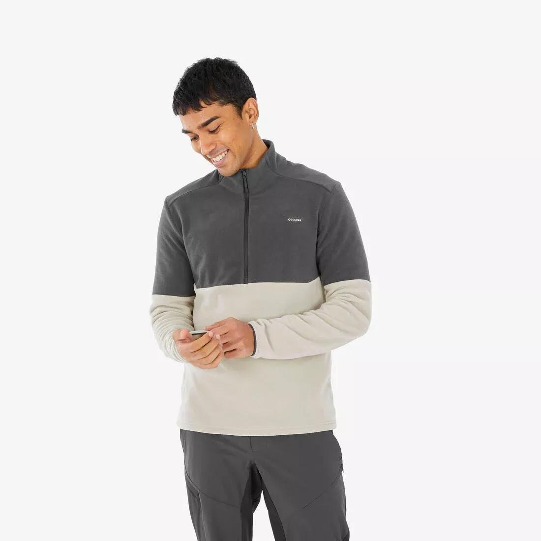 LUNAR BEIGE Men's Hiking Fleece MH 500, No Color, medium