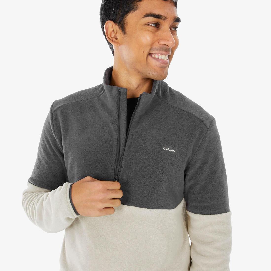 LUNAR BEIGE Men's Hiking Fleece MH 500, , large image number 4