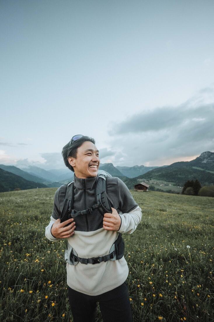 LUNAR BEIGE Men's Hiking Fleece MH 500, No Color, medium