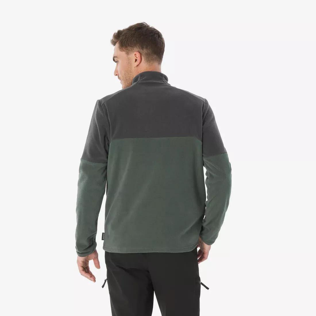 Men Mountain Hiking Fleece Jacket - MH500 Half Zip, Green, No Color, large image number 5