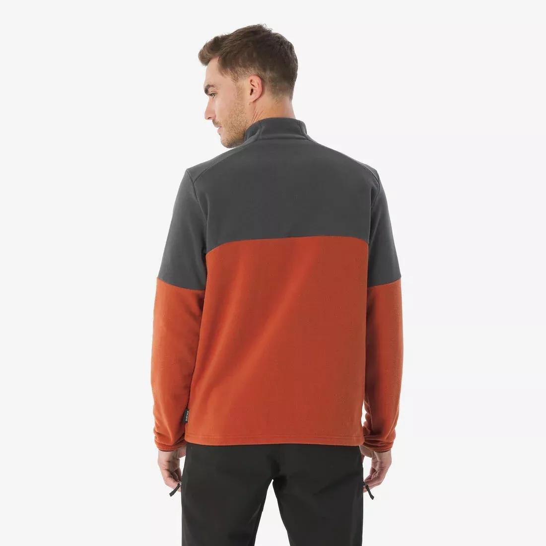 Men Mountain Hiking Fleece Jacket - MH500 Half Zip, Green, No Color, large image number 10