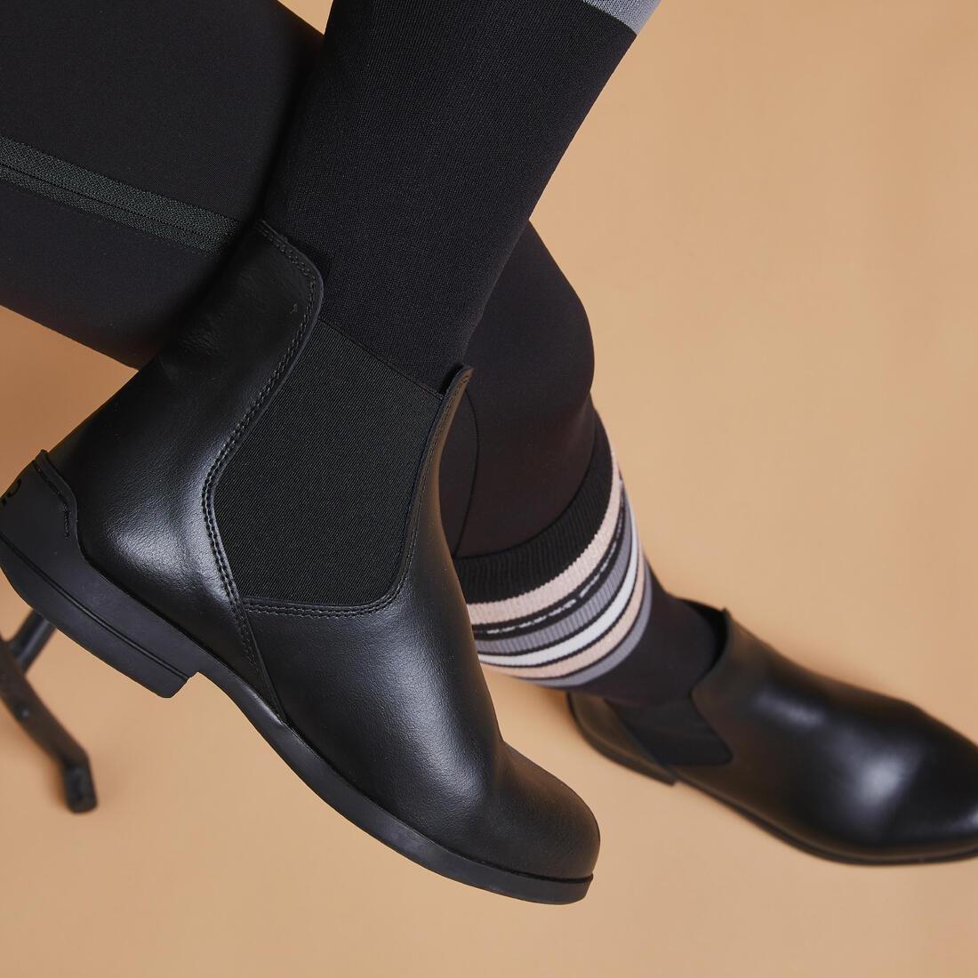 Adult Leather Horse Riding Jodhpur Boots - 500, Black, , large image number 5