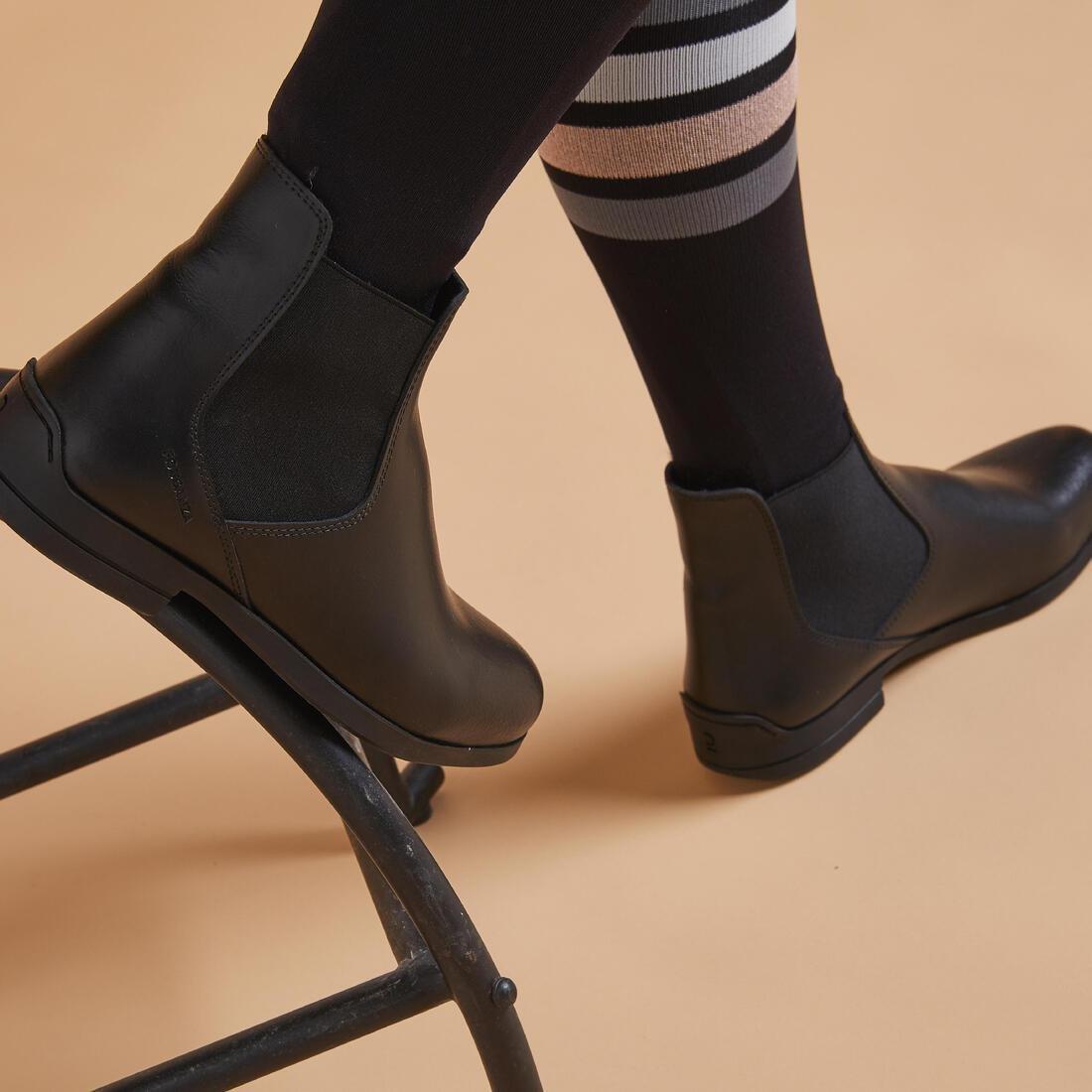Adult Leather Horse Riding Jodhpur Boots - 500, Black, , large image number 13