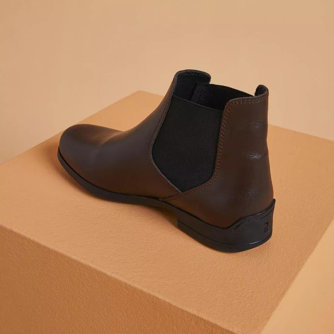 Adult Leather Horse Riding Jodhpur Boots - 500, Brown, No Color, large image number 3