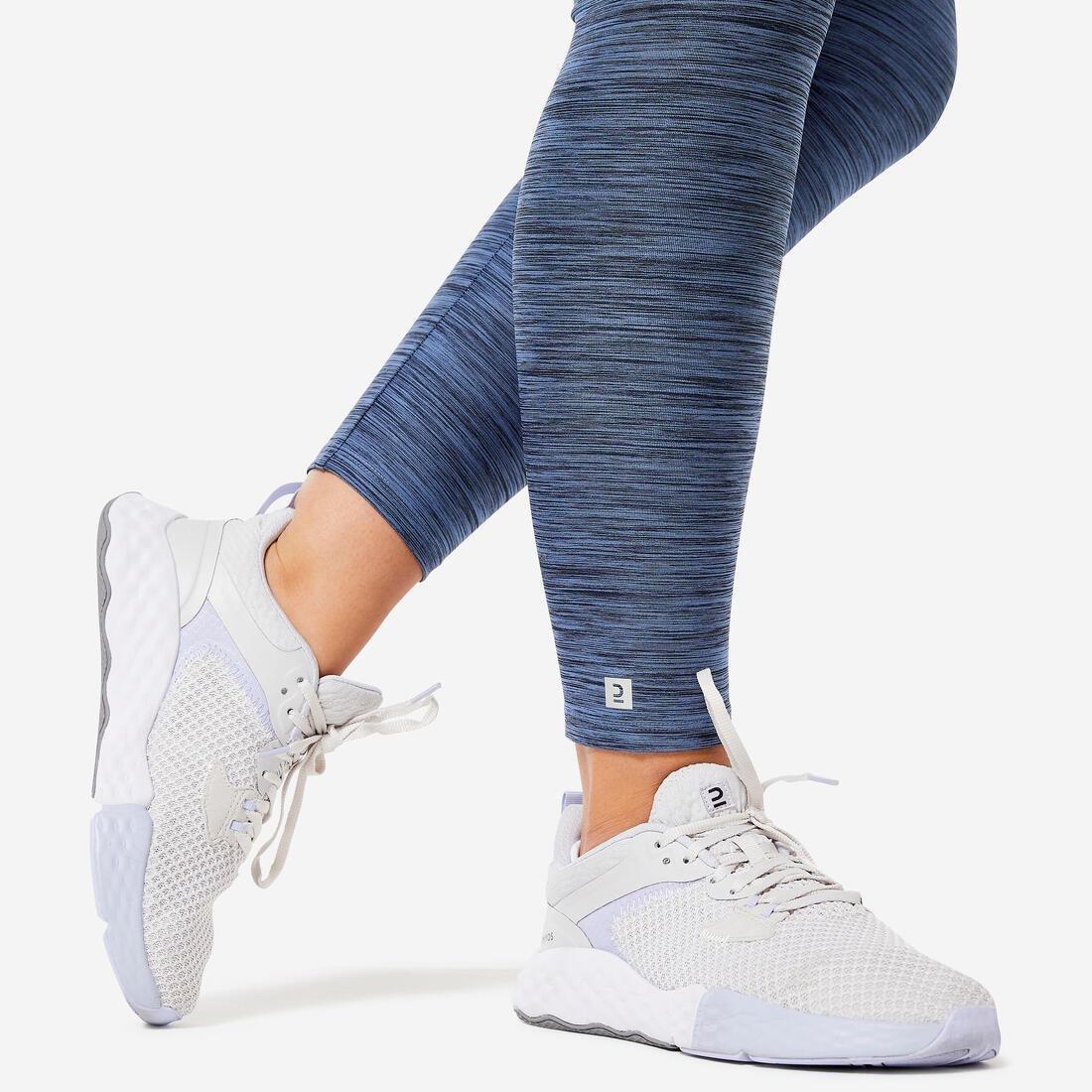 DOMYOS - Women High-Waisted Cardio Fitness Leggings, Grey