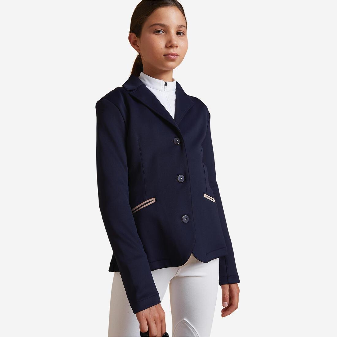 Kids Horse Riding Show Jacket - 500, Navy, , large image number 0