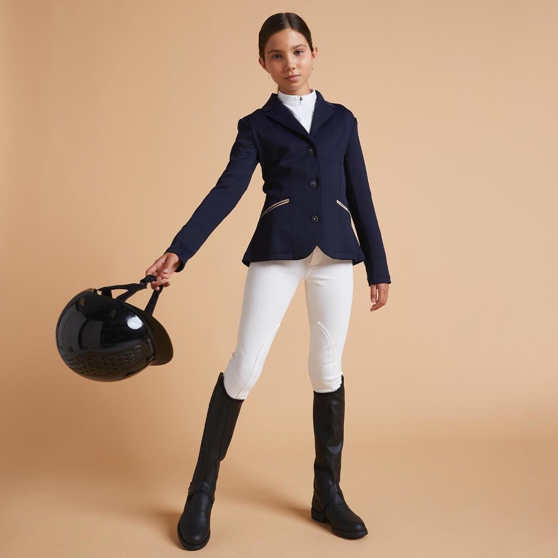Kids Horse Riding Show Jacket - 500, Navy, , large image number 1