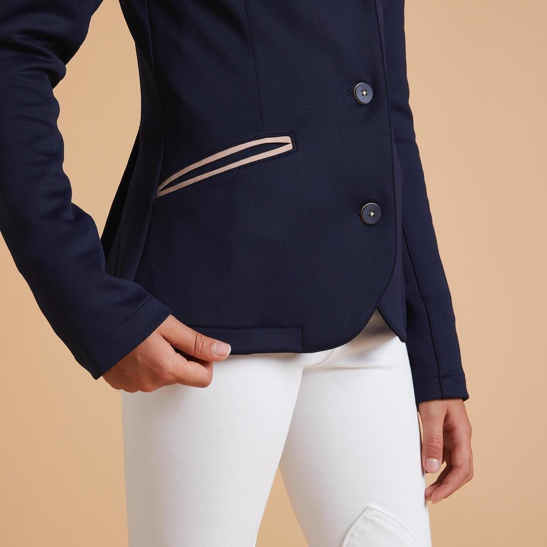 Kids Horse Riding Show Jacket - 500, Navy, No Color, medium