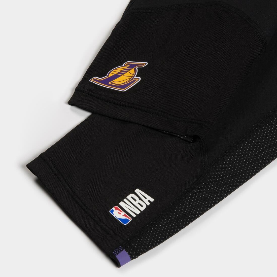 Kids Basketball 3/4 Leggings - 500 - Nba Los Angeles Lakers, Black, , large image number 2