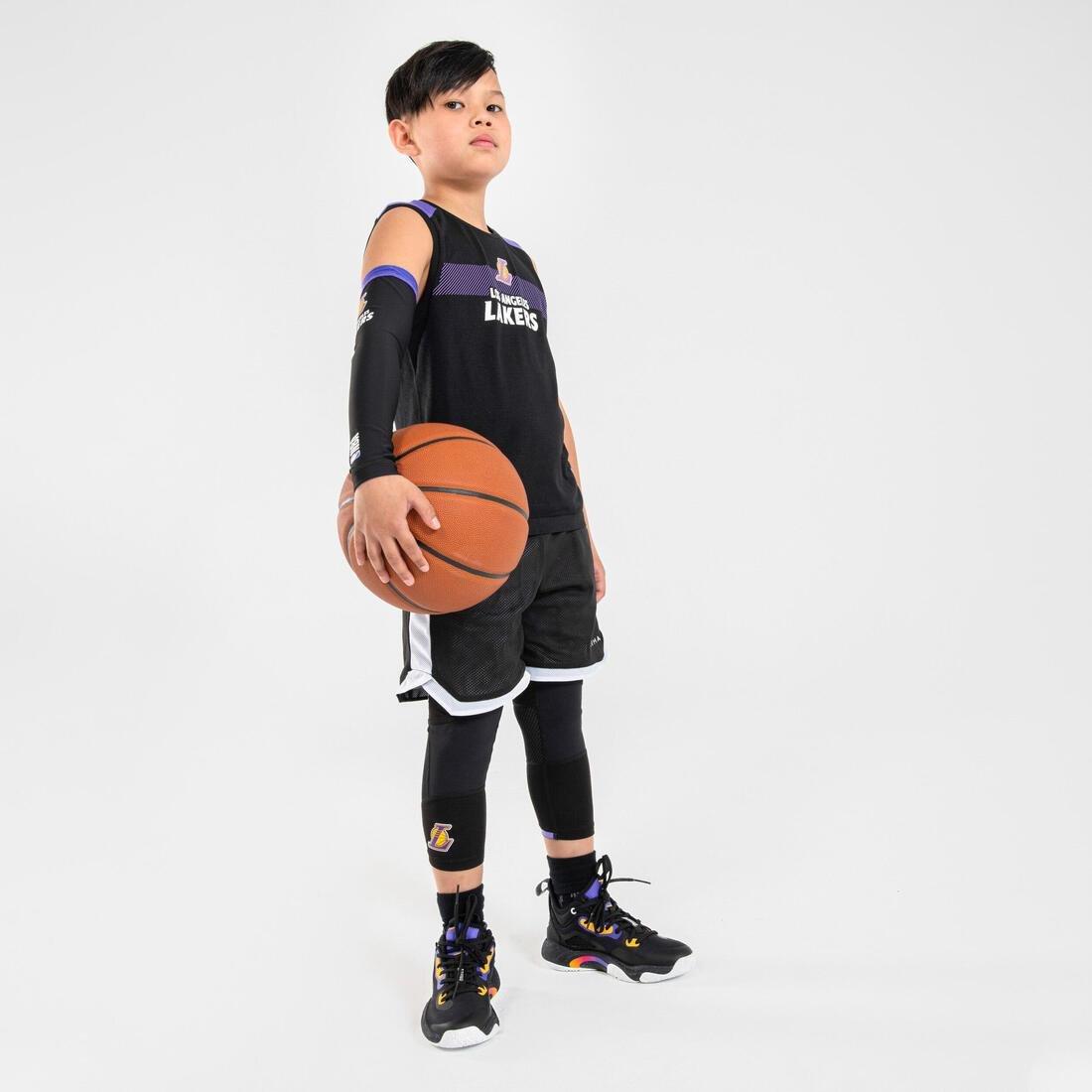Kids Basketball 3/4 Leggings - 500 - Nba Los Angeles Lakers, Black, , large image number 5