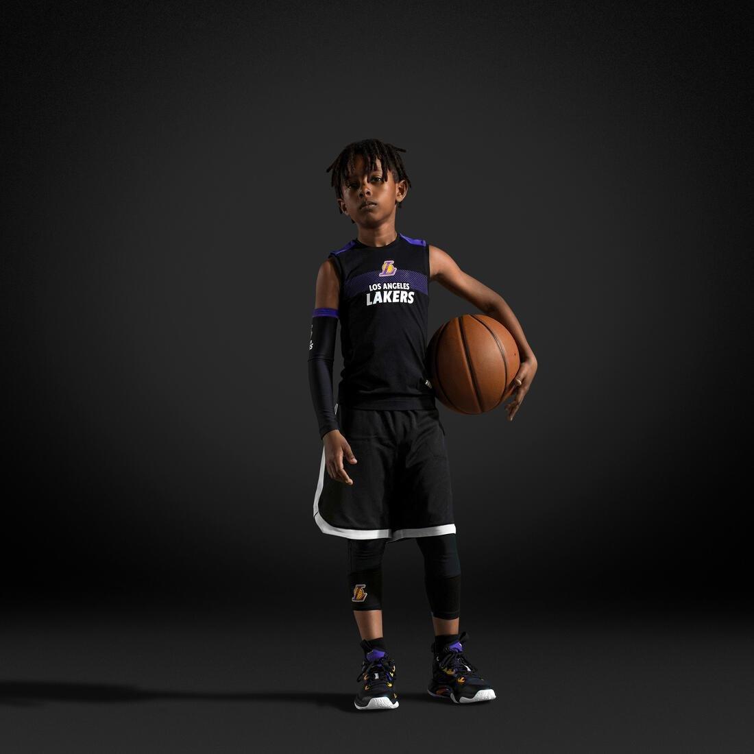 Kids Basketball 3/4 Leggings - 500 - Nba Los Angeles Lakers, Black, , large image number 9