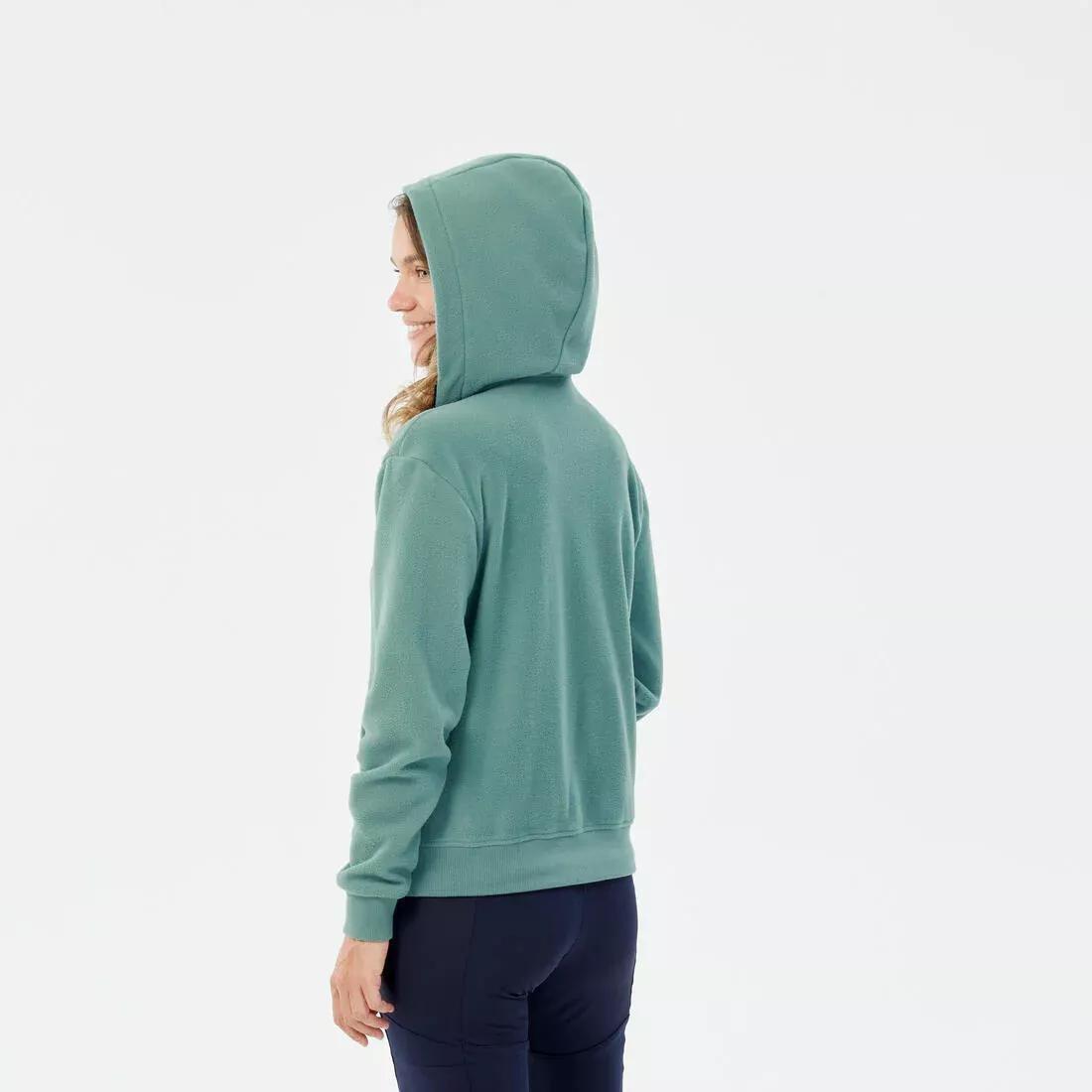 Women Hiking Fleece Sweatshirt MH100, Green, , large image number 5