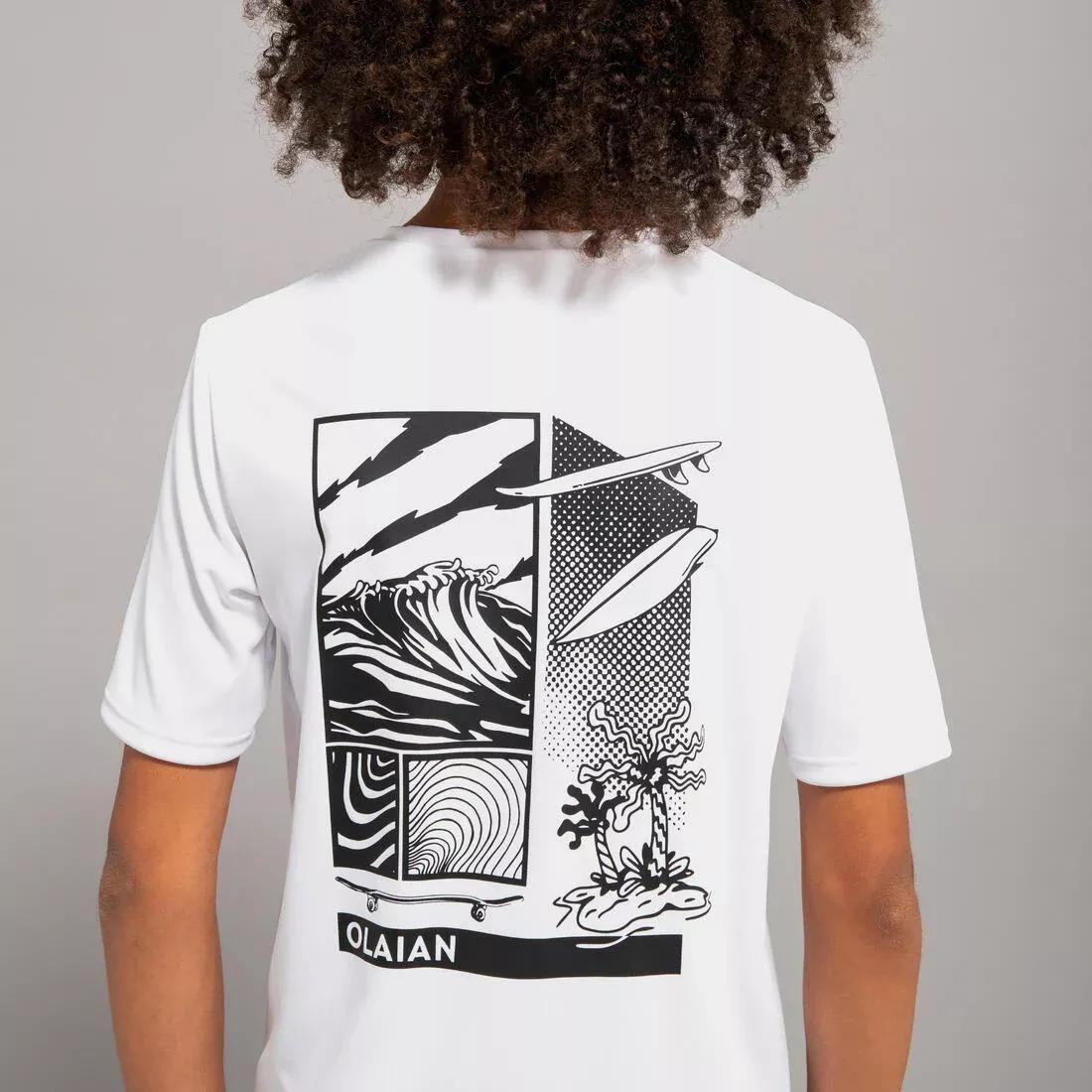 Kid's Surfing Skating T-Shirt, Black, No Color, large image number 7