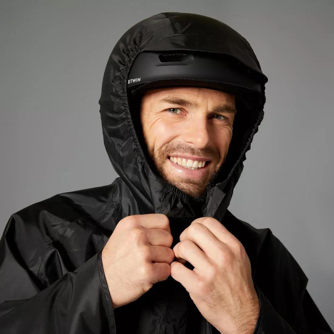 100 City Cycling Rain Poncho, Black, No Color, large image number 3
