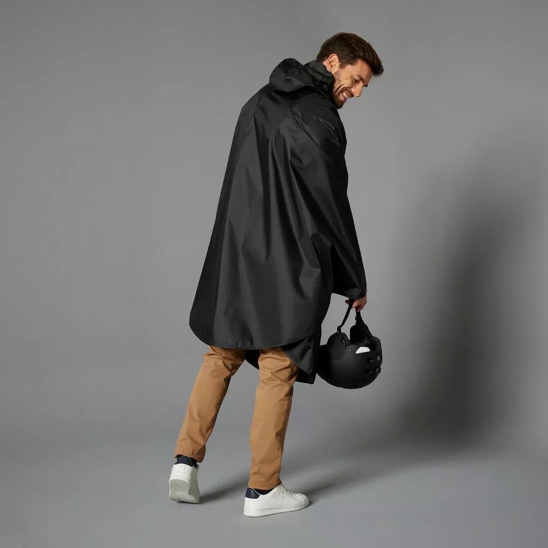 100 City Cycling Rain Poncho, Black, No Color, large image number 5