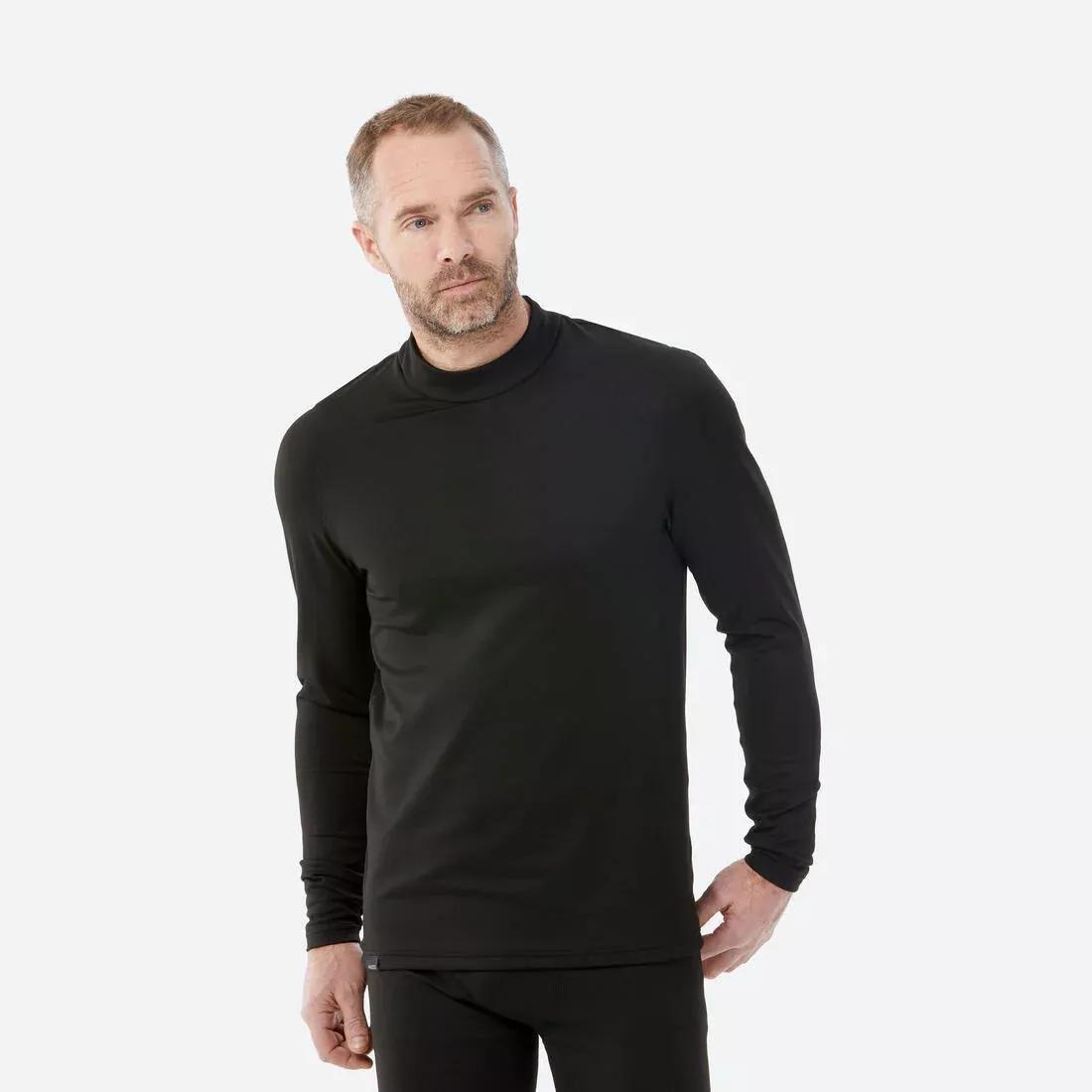 Men Thermal Ski Base Layer Top - Bl 500, Black, No Color, medium