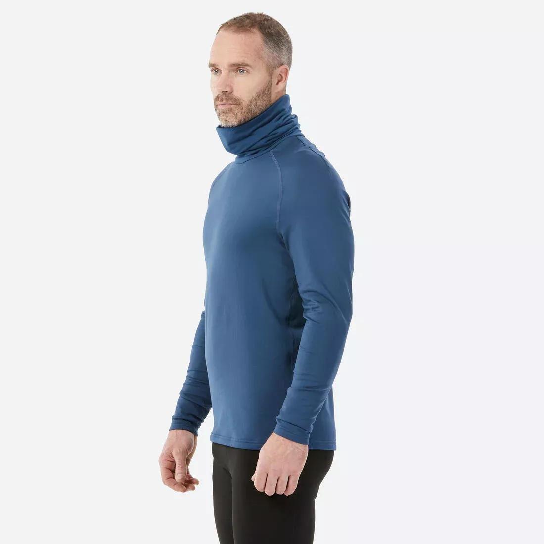 Men Breathable Turtleneck Ski Base Layer - 500, Blue, , large image number 1