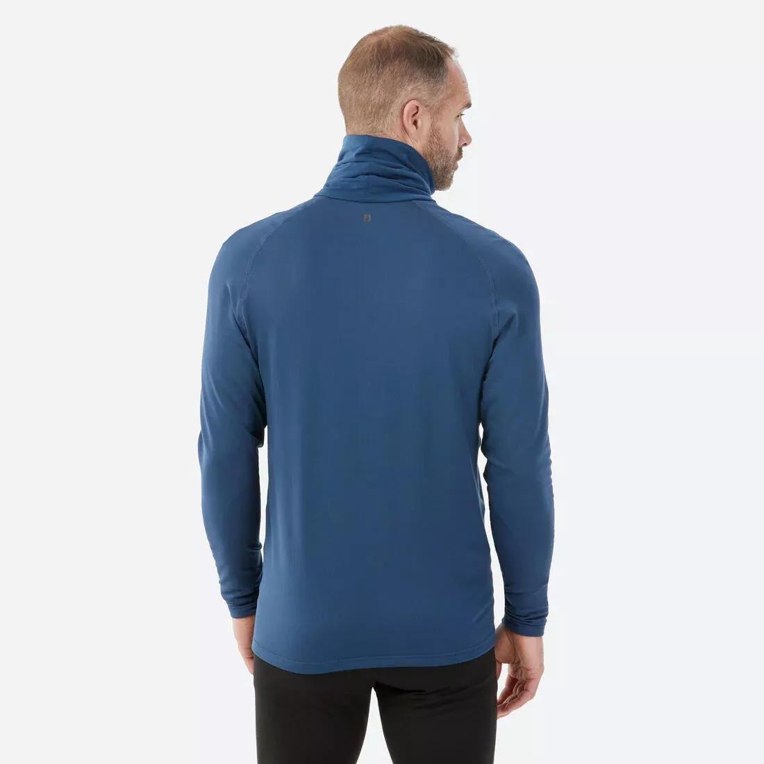 Men Breathable Turtleneck Ski Base Layer - 500, Blue, , large image number 2