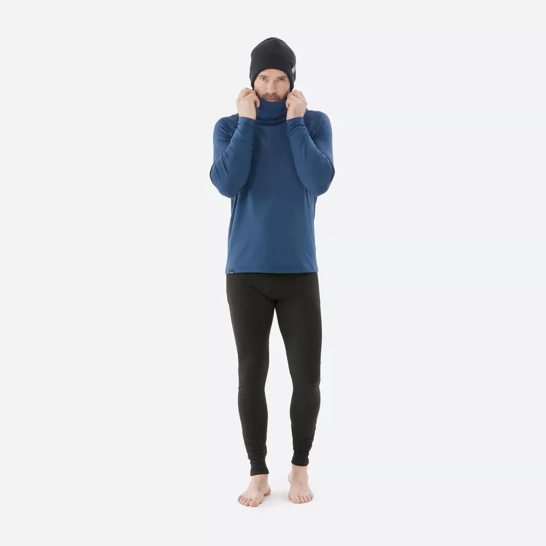 Men Breathable Turtleneck Ski Base Layer - 500, Blue, , large image number 3
