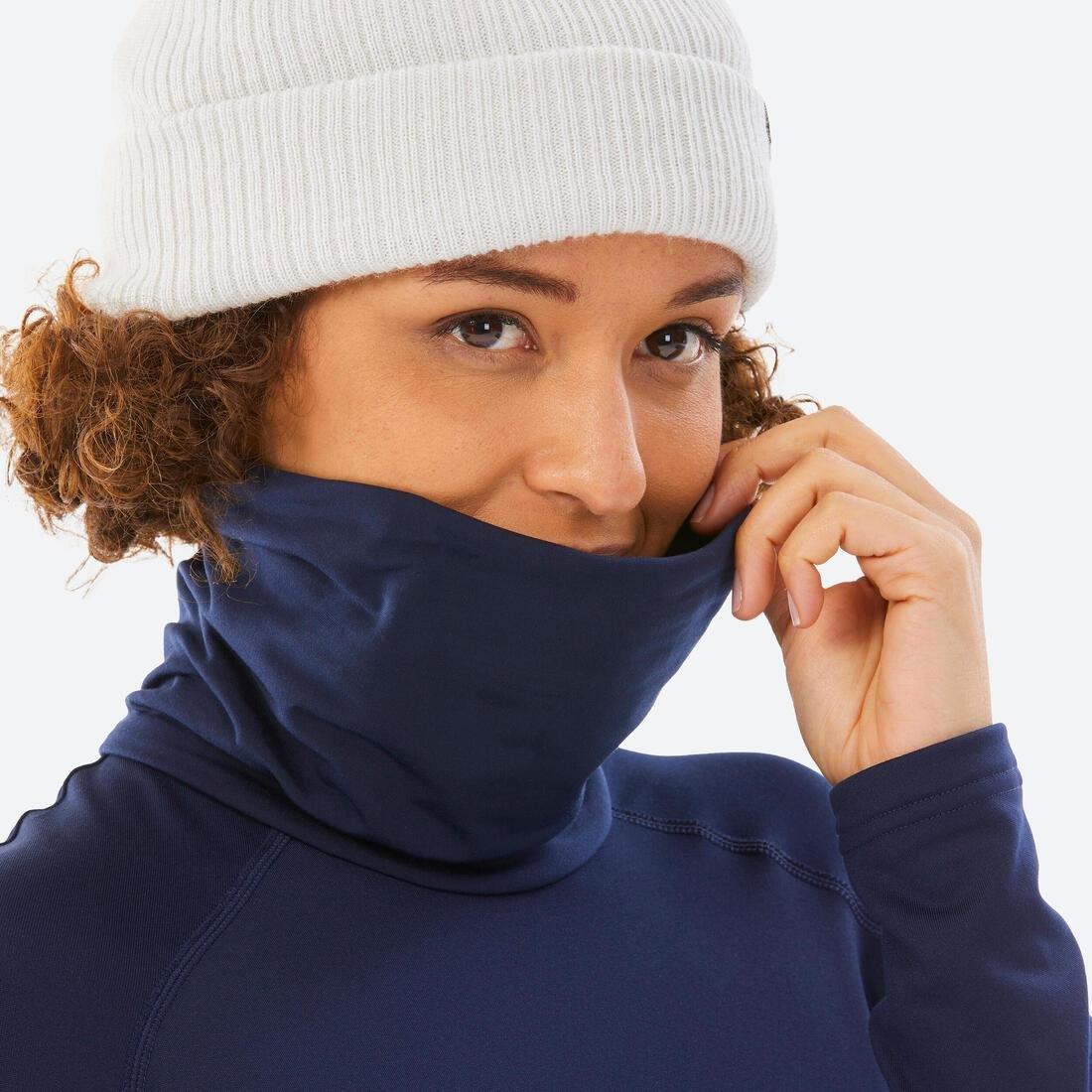 ASPHALT BLUE Women's Warm, Breathable Turtleneck Thermal Skiing Base Layer 500, , large image number 4