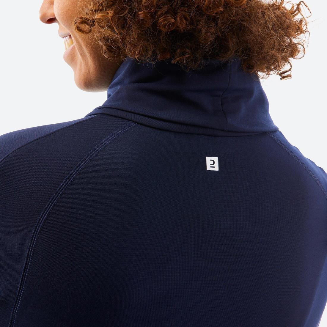 ASPHALT BLUE Women's Warm, Breathable Turtleneck Thermal Skiing Base Layer 500, , large image number 5
