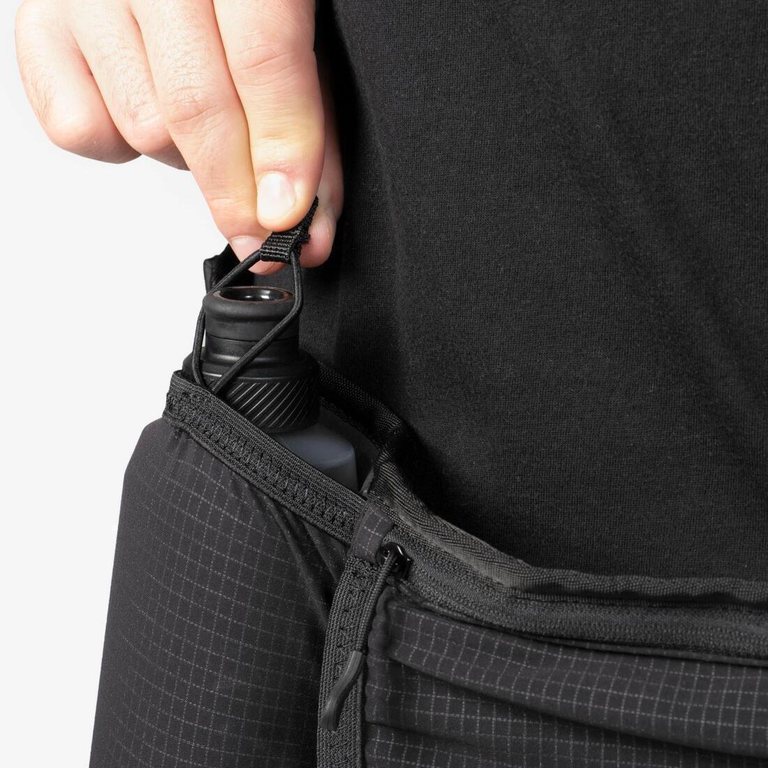 SMOKED BLACK Unisex Running 2x250ml Bottle Hydration Belt - KIPRUN Belt 500, No Color, large image number 2