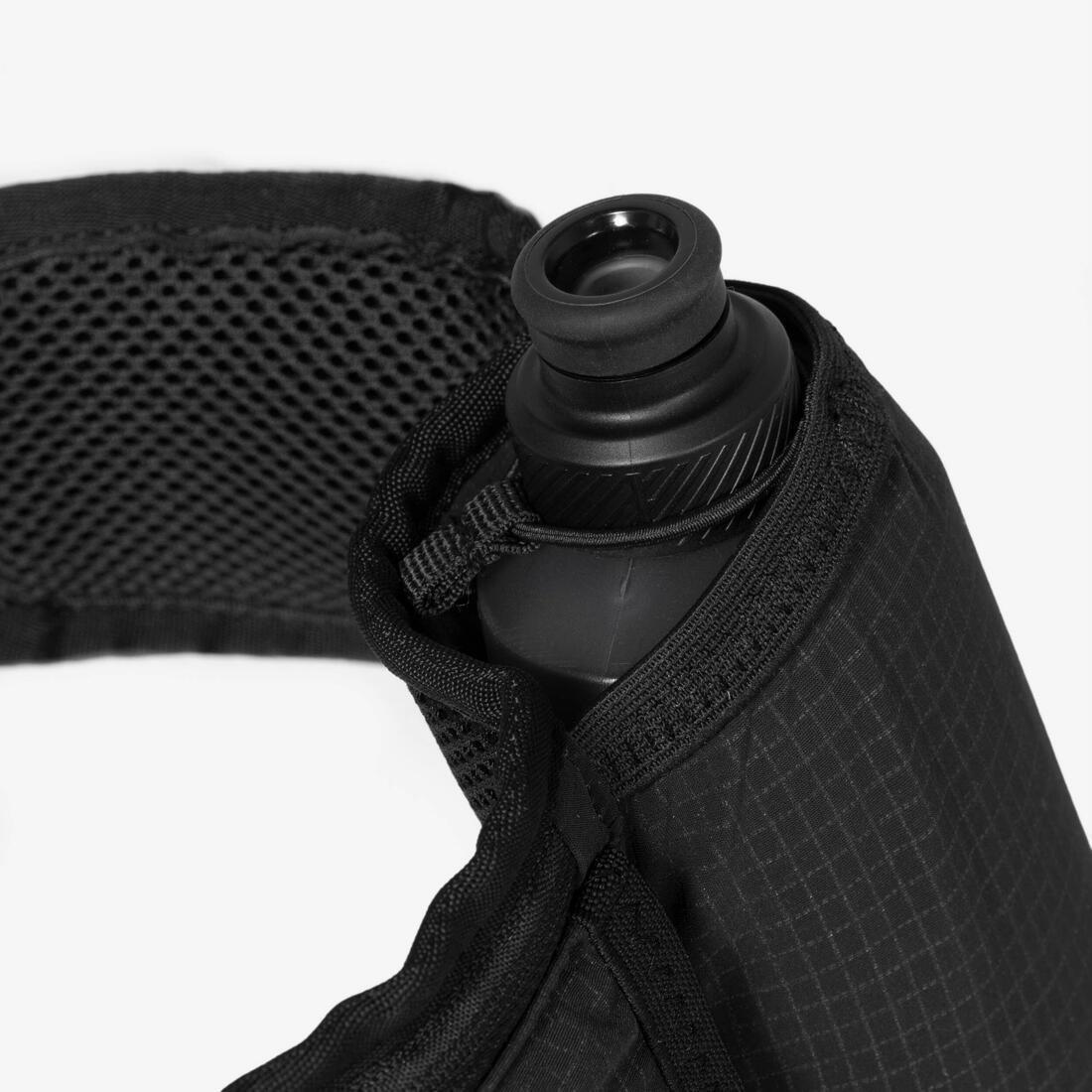 SMOKED BLACK Unisex Running 2x250ml Bottle Hydration Belt - KIPRUN Belt 500, 5401_000, medium