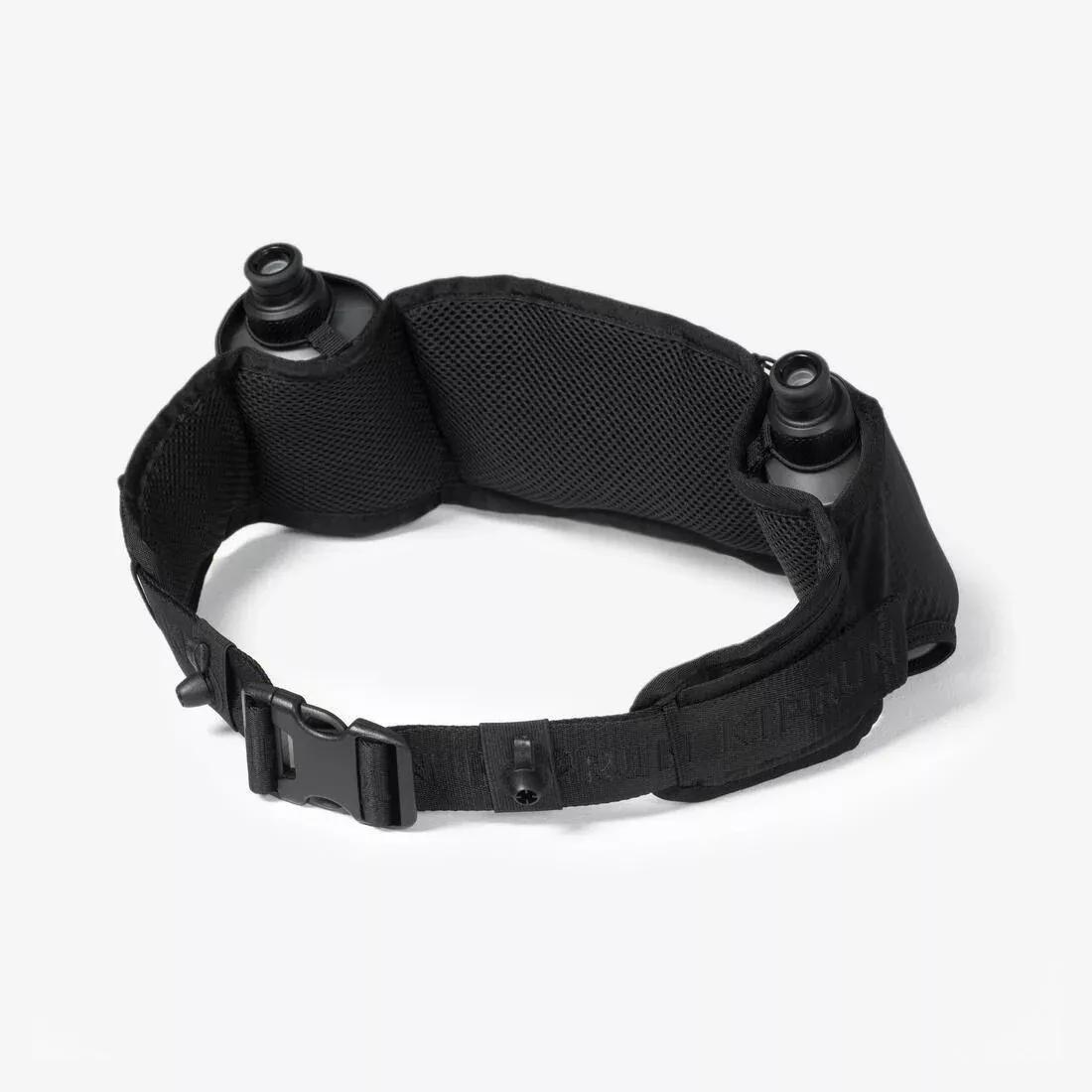 SMOKED BLACK Unisex Running 2x250ml Bottle Hydration Belt - KIPRUN Belt 500, No Color, large image number 5