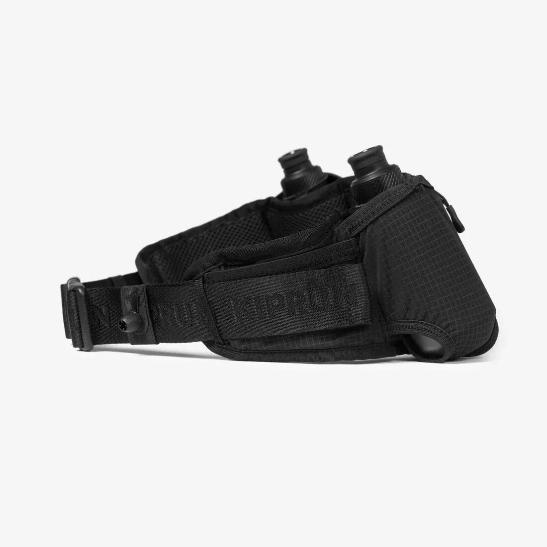 SMOKED BLACK Unisex Running 2x250ml Bottle Hydration Belt - KIPRUN Belt 500, No Color, large image number 6