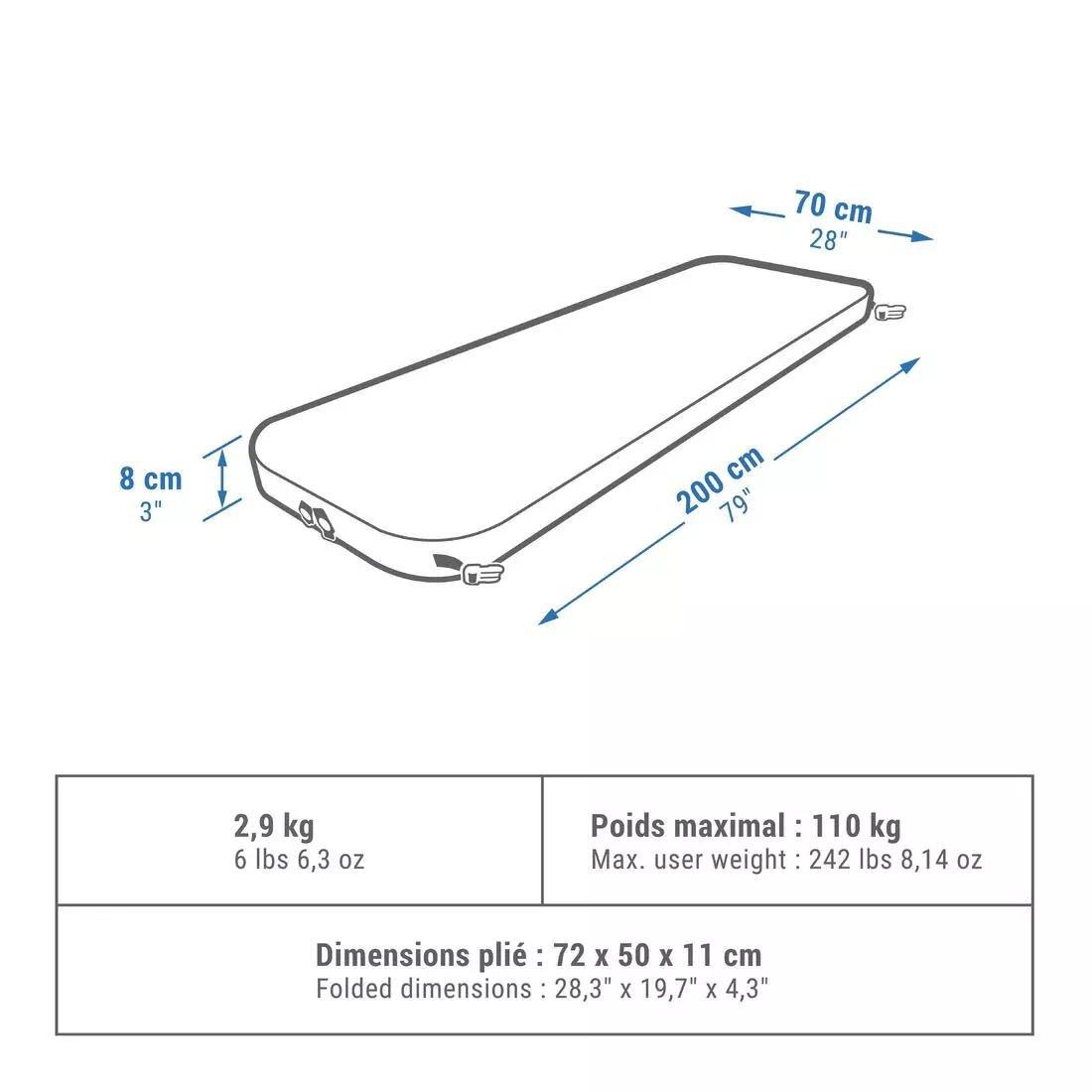 Inflatable Camping Mattress - Ultim Comfort 70 Cm - 1 Person, Grey, No Color, large image number 3
