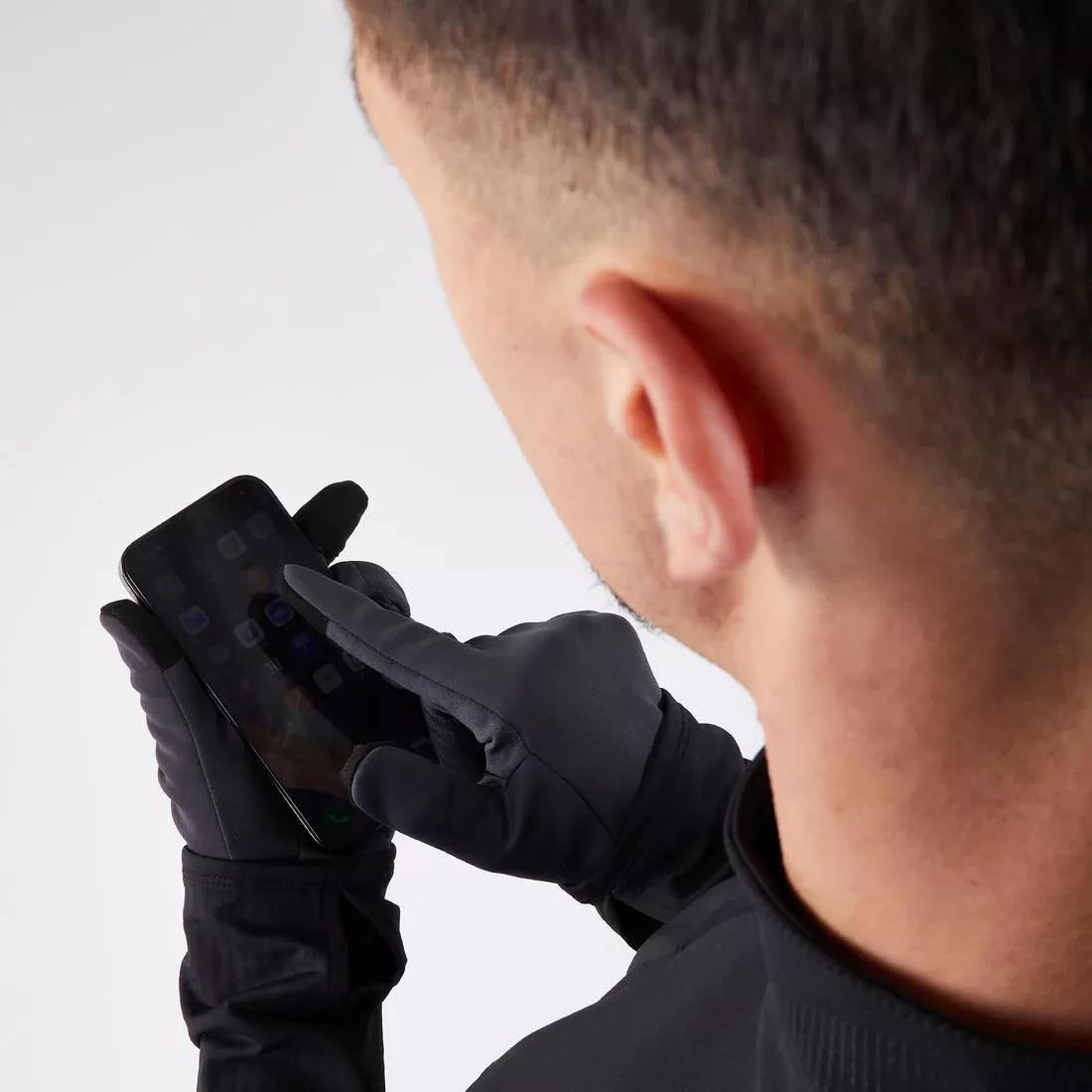 Unisex Touchscreen Running Gloves - Warm 100 V2, Black, , large image number 2