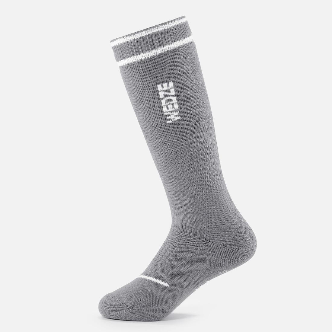 Kids Unisex Ski And Snowboard Socks - 50, Grey, No Color, medium