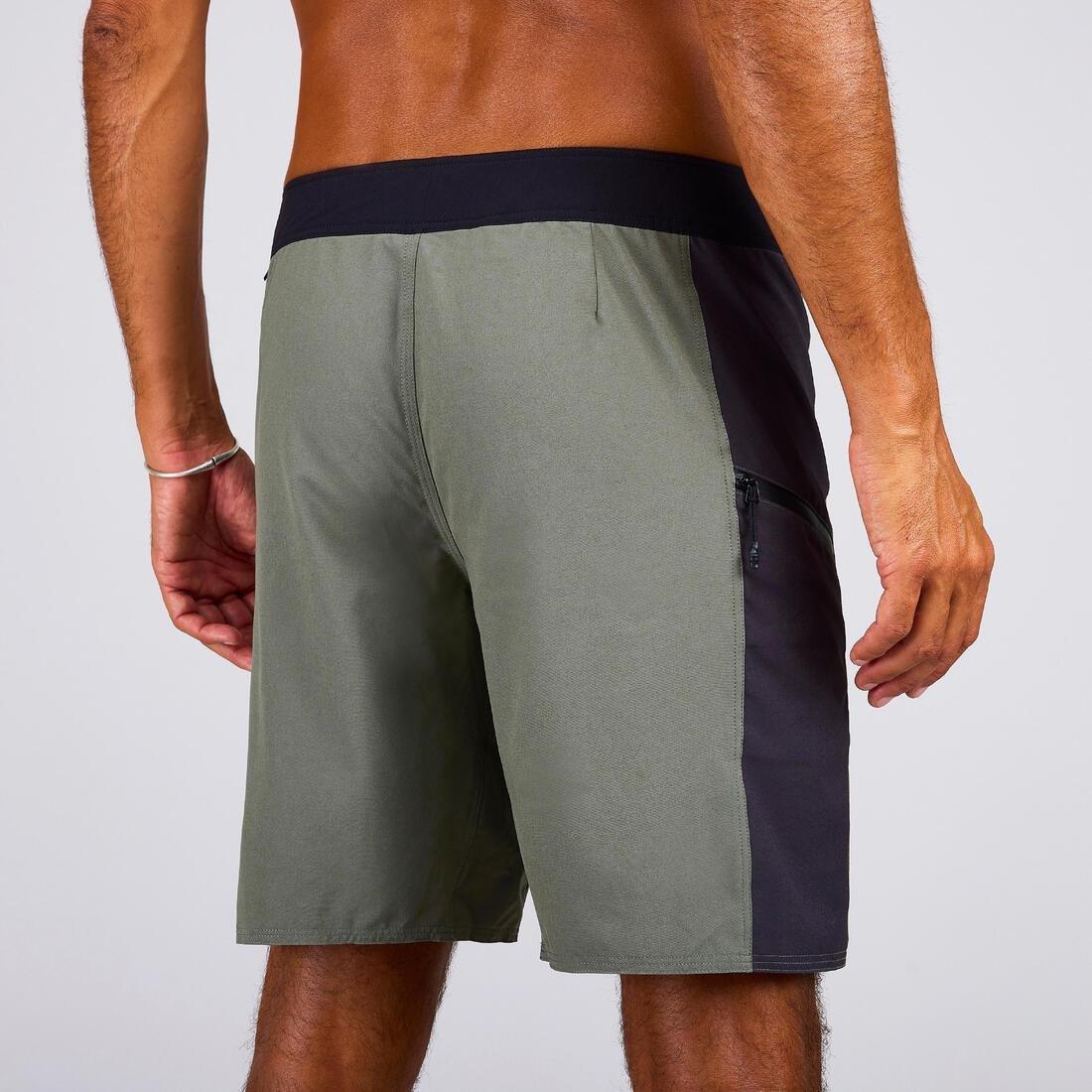 ASH KHAKI GREEN Boardshort surf 500 19 ALEX, , large image number 3
