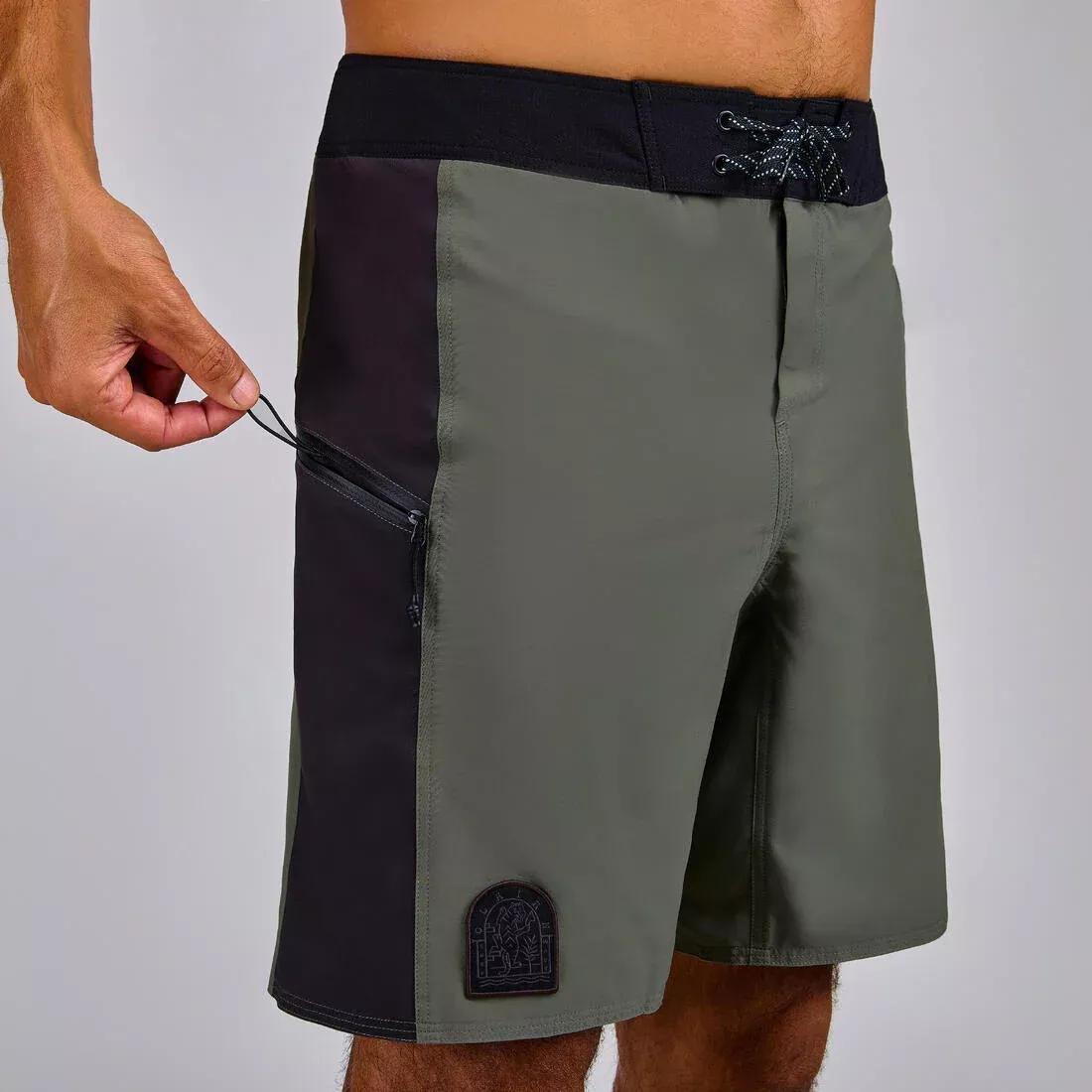 ASH KHAKI GREEN Boardshort surf 500 19 ALEX, , large image number 5