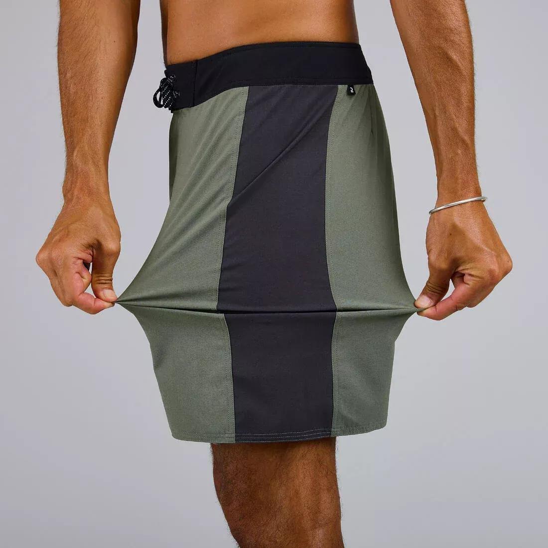 ASH KHAKI GREEN Boardshort surf 500 19 ALEX, , large image number 6