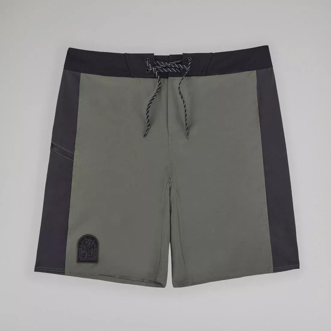ASH KHAKI GREEN Boardshort surf 500 19 ALEX, , large image number 9