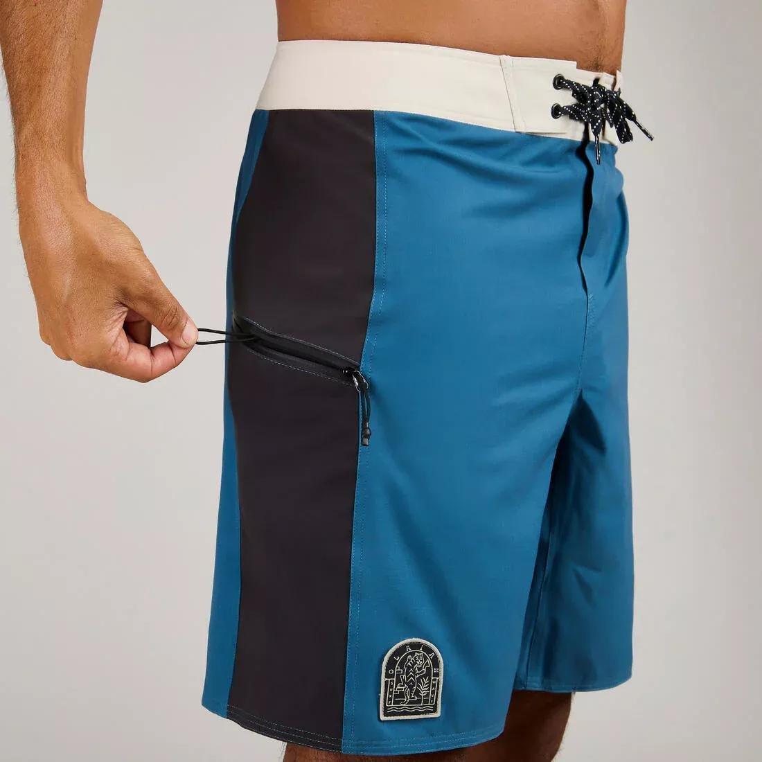 ASH KHAKI GREEN Boardshort surf 500 19 ALEX, , large image number 14