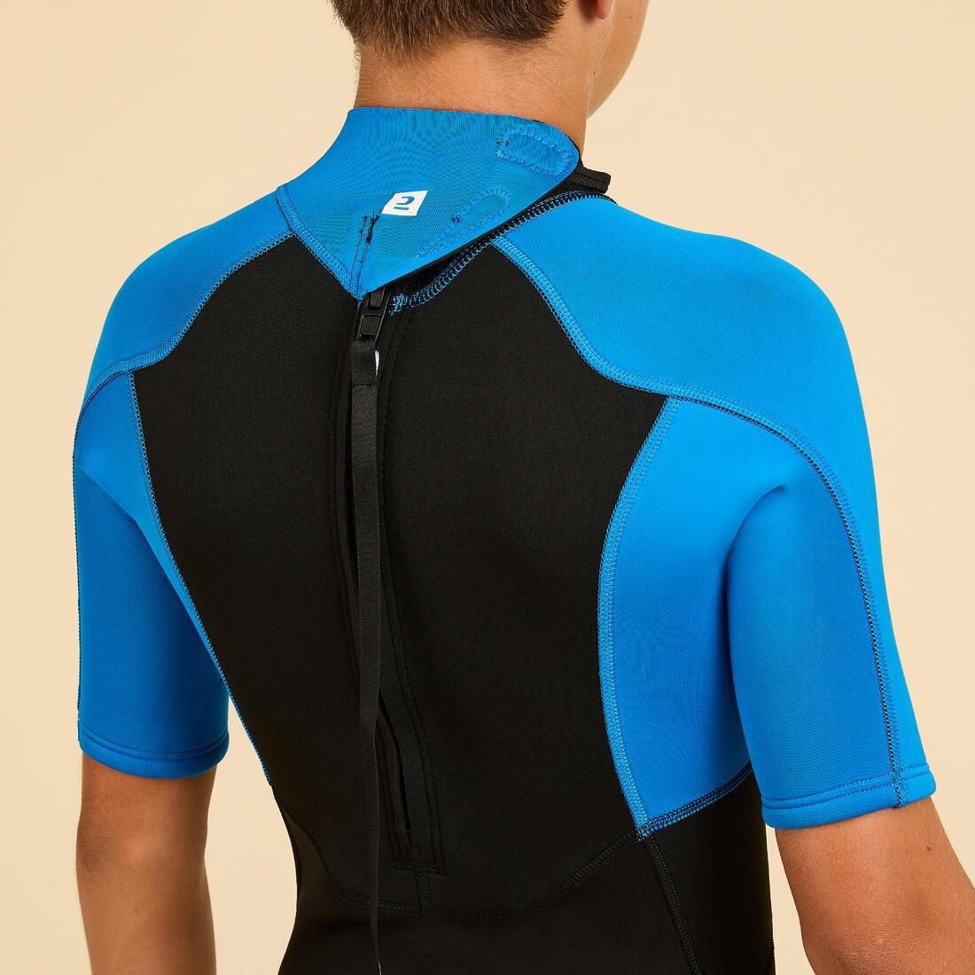 Kids Boys Surfing 1.5 Mm Neoprene Shorty Wetsuit - 500, Black, No Color, large image number 2