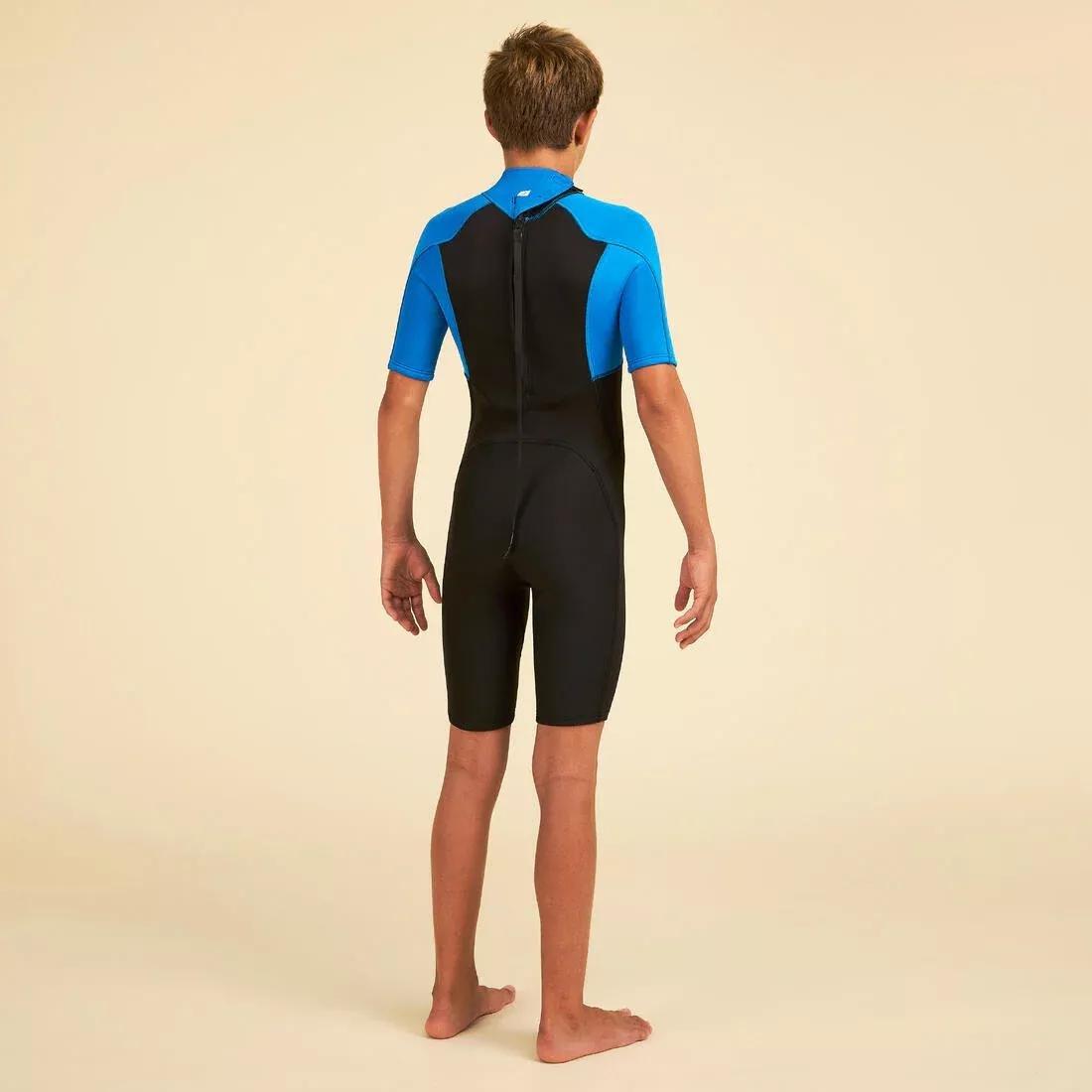 Kids Boys Surfing 1.5 Mm Neoprene Shorty Wetsuit - 500, Black, No Color, large image number 3