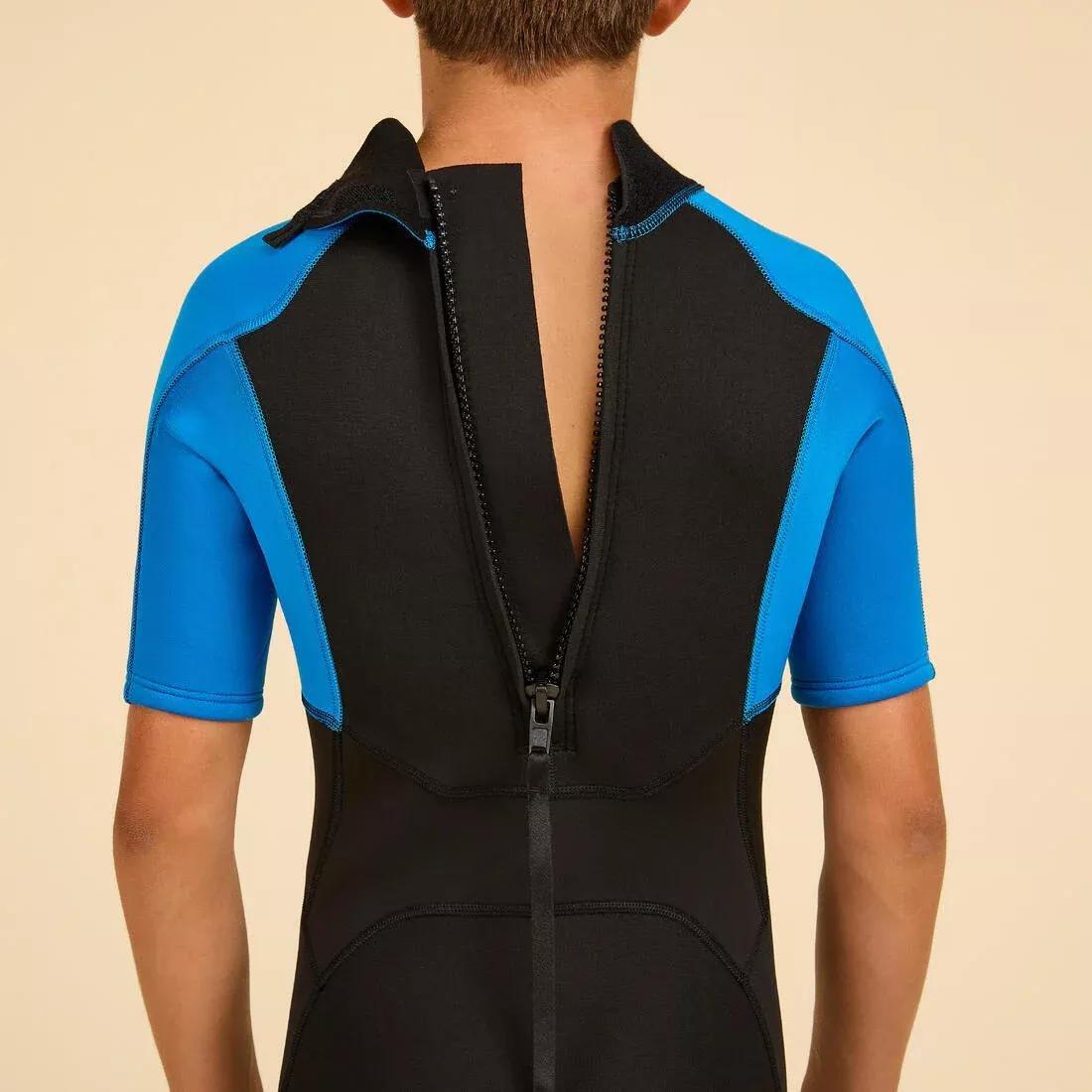 Kids Boys Surfing 1.5 Mm Neoprene Shorty Wetsuit - 500, Black, No Color, large image number 5