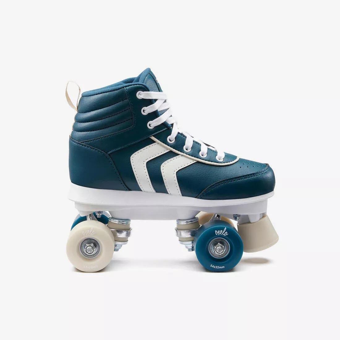 OXELO - Kids Roller Skates Quad 100 - Holographic, Blue