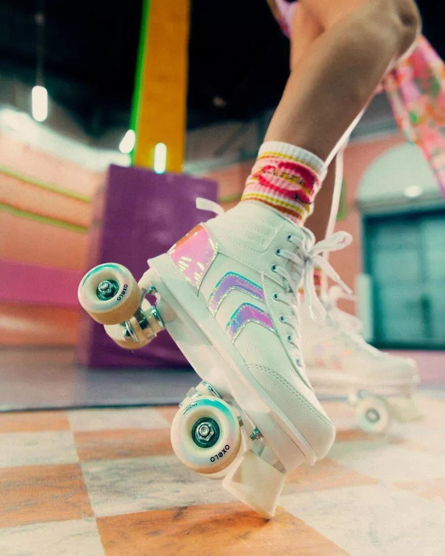 Kids Roller Skates Quad 100 - Holographic, Blue, , large image number 7