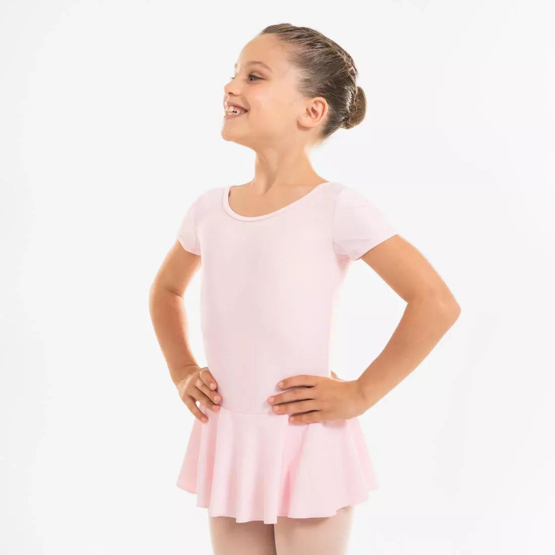 Kids Girls Ballet Skirted Leotard, Pink, No Color, medium