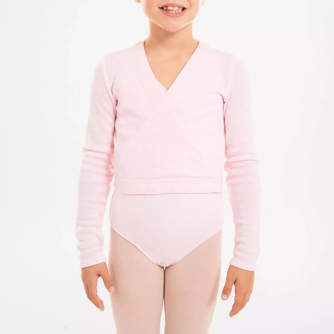 Kids Girls Ballet Wrap-Over Top, Pink, , large image number 0