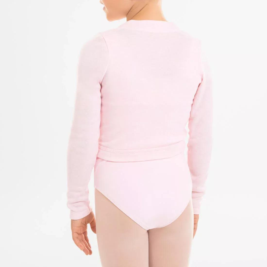 Kids Girls Ballet Wrap-Over Top, Pink, No Color, large image number 2