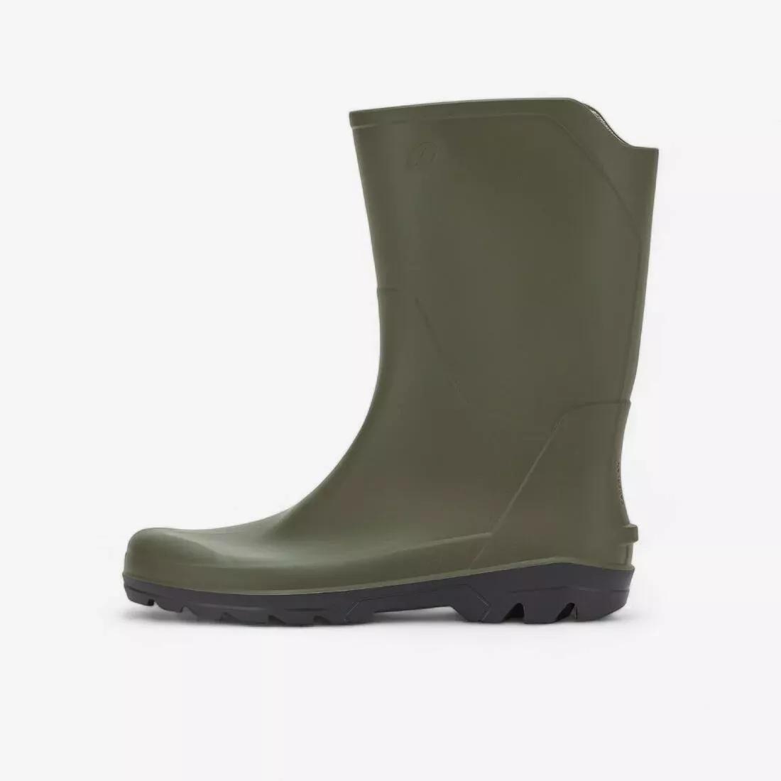 Men Short And Lightweight Waterproof Wellies Land 101, Green, 5401_000, large image number 0