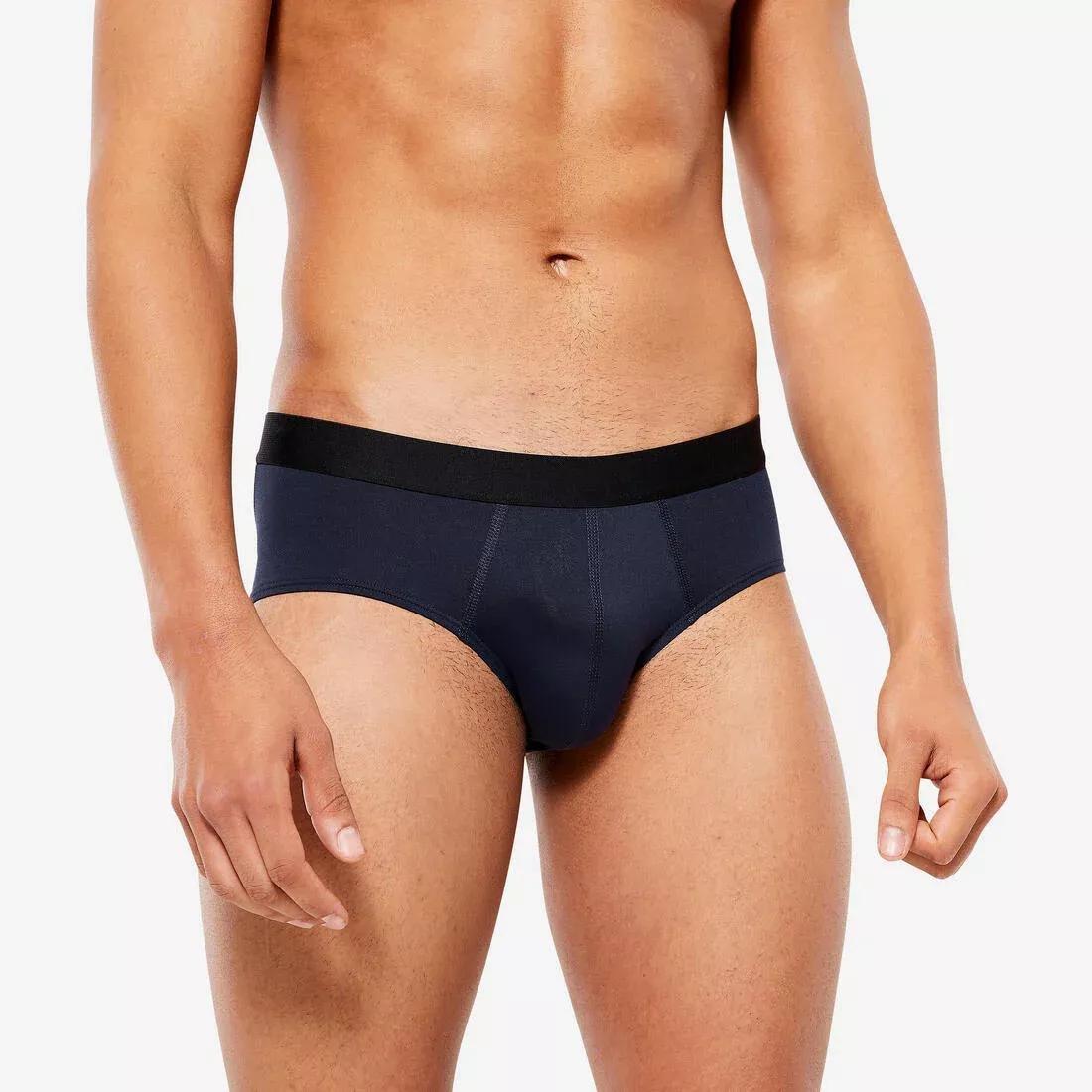 Men Breathable Briefs, Navy, No Color, medium