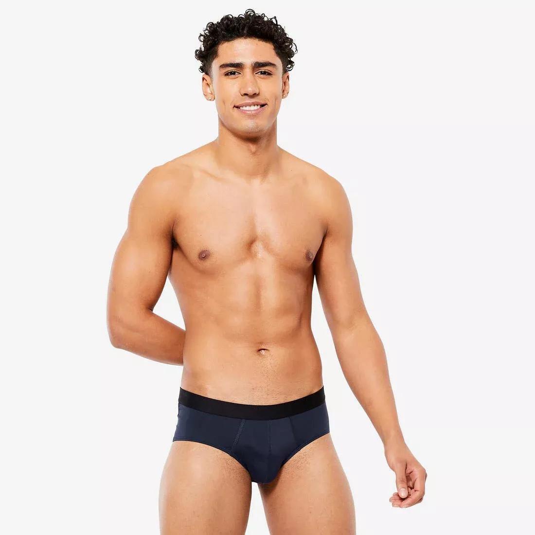 Men Breathable Briefs, Navy, No Color, medium